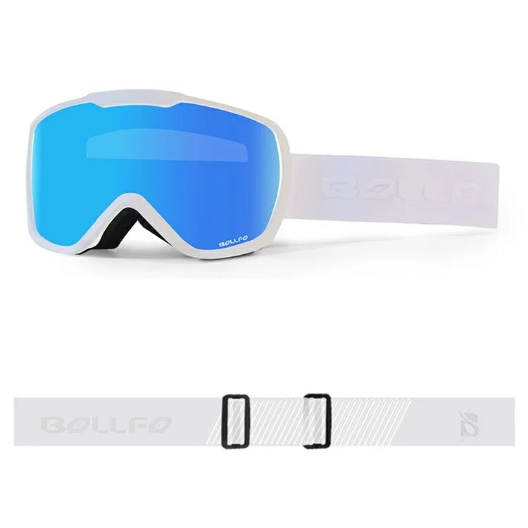 BOLLFOS BF642 Dual-Layer Anti-Fog PC+TPU Skiing Goggles for Men Women