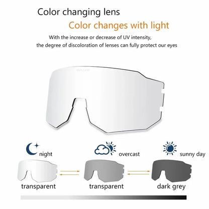 BOLLFO BF629 Bicycle Cycling Glasses UV400 Protection Sports Polarized Goggles with Interchangeable Lenses