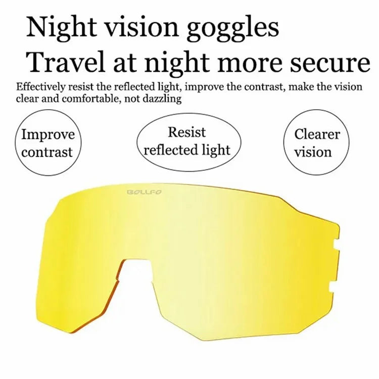 BOLLFO BF629 Bicycle Cycling Glasses UV400 Protection Sports Polarized Goggles with Interchangeable Lenses