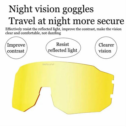 BOLLFO BF629 Bicycle Cycling Glasses UV400 Protection Sports Polarized Goggles with Interchangeable Lenses