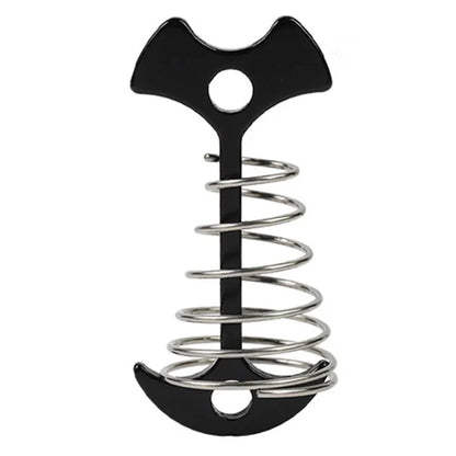 AOTU AT6546 Aluminum Alloy+Stainless Steel Tent Nail Fishbone Spring Stake Deck Anchor Peg Wind Rope Buckle