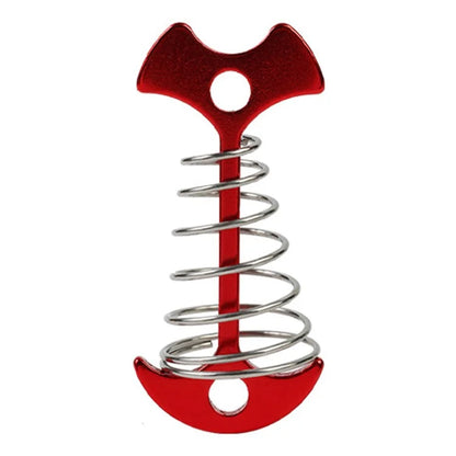 AOTU AT6546 Aluminum Alloy+Stainless Steel Tent Nail Fishbone Spring Stake Deck Anchor Peg Wind Rope Buckle