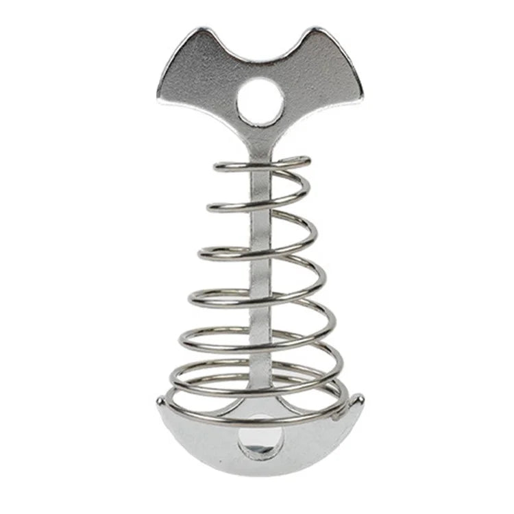 AOTU AT6546 Aluminum Alloy+Stainless Steel Tent Nail Fishbone Spring Stake Deck Anchor Peg Wind Rope Buckle