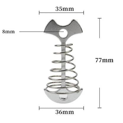 AOTU AT6546 Aluminum Alloy+Stainless Steel Tent Nail Fishbone Spring Stake Deck Anchor Peg Wind Rope Buckle