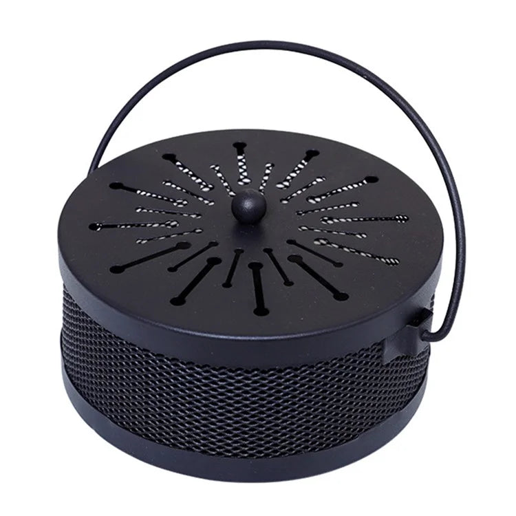 AOTU Portable Iron Mosquito Incense Coil Holder Box with Lid for Outdoor Home