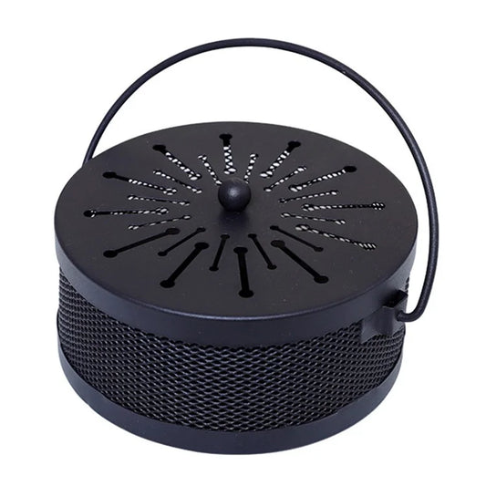 AOTU Portable Iron Mosquito Incense Coil Holder Box with Lid for Outdoor Home