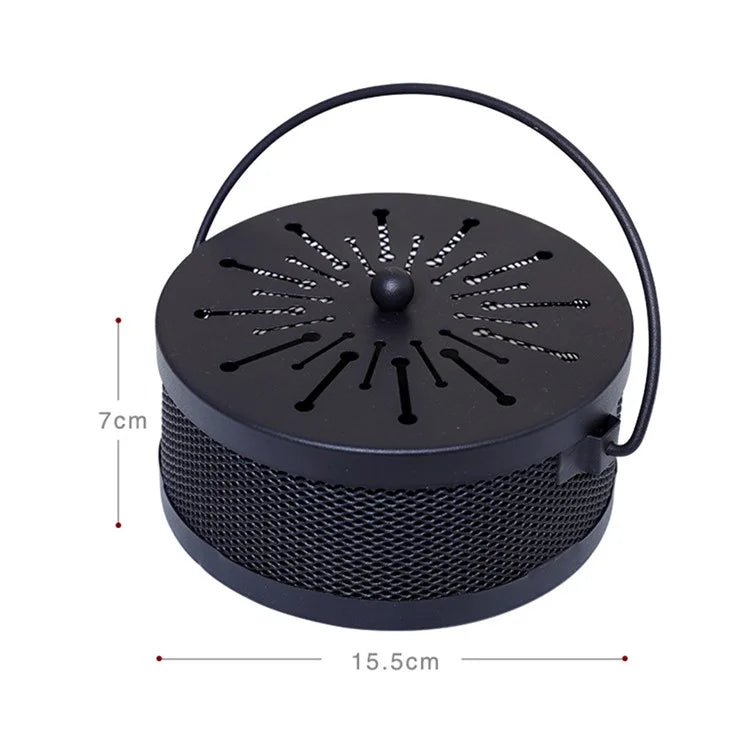 AOTU Portable Iron Mosquito Incense Coil Holder Box with Lid for Outdoor Home