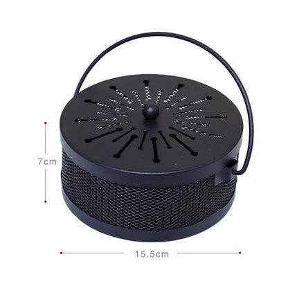 AOTU Portable Iron Mosquito Incense Coil Holder Box with Lid for Outdoor Home