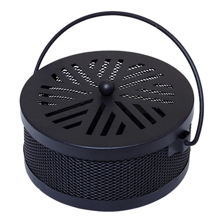 AOTU Portable Iron Mosquito Incense Coil Holder Box with Lid for Outdoor Home