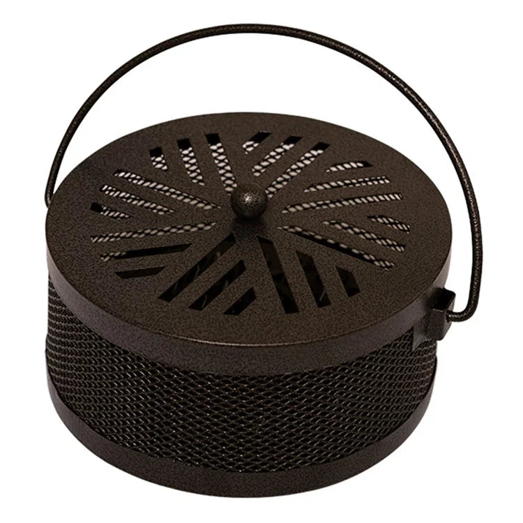 AOTU Portable Iron Mosquito Incense Coil Holder Box with Lid for Outdoor Home