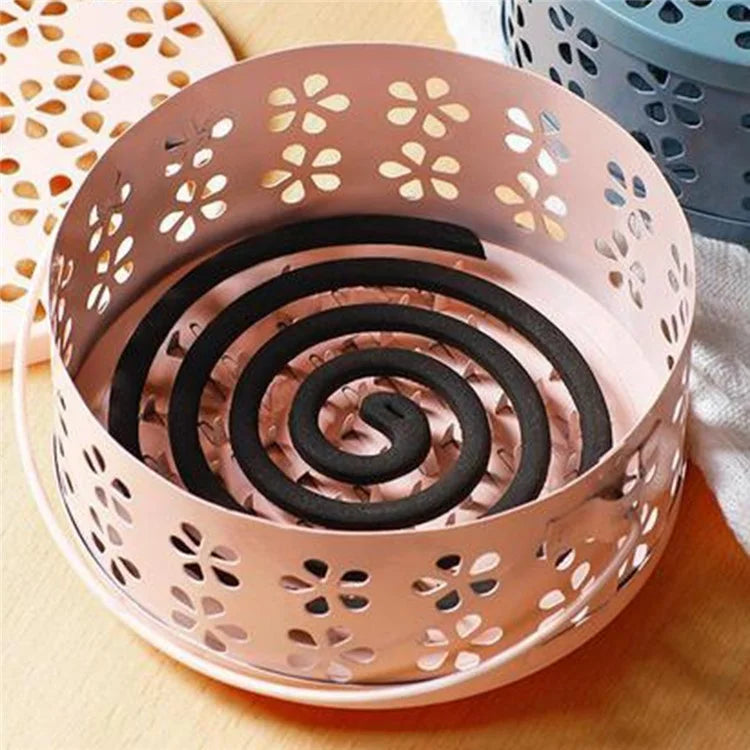 AOTU Camping Iron Mosquito Incense Coil Holder Box with Lid for Home