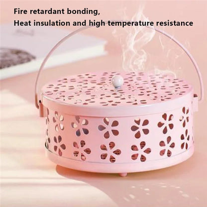 AOTU Camping Iron Mosquito Incense Coil Holder Box with Lid for Home