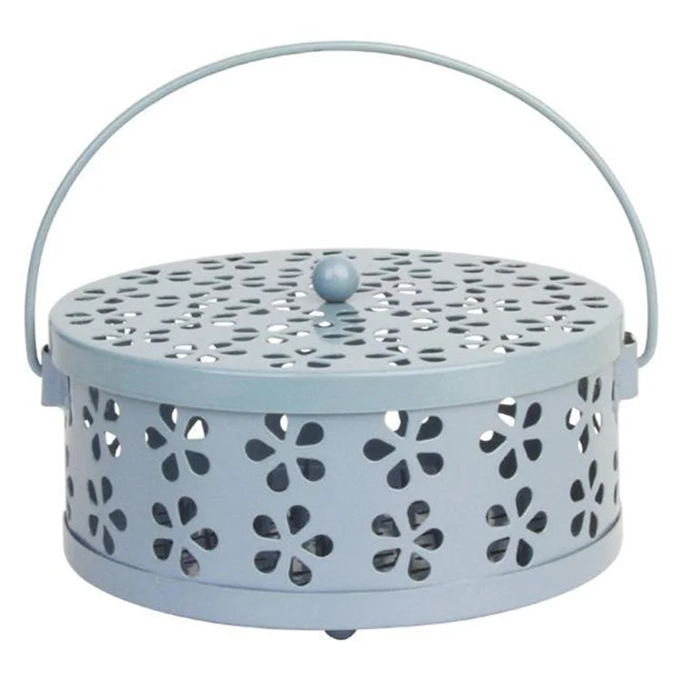 AOTU Camping Iron Mosquito Incense Coil Holder Box with Lid for Home