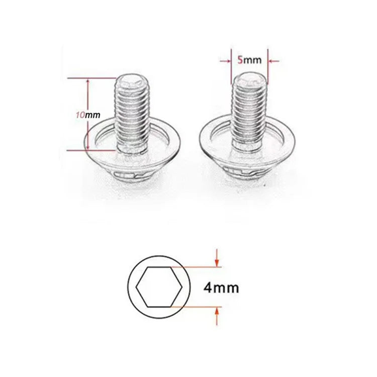 ZTTO 2PCS M5x10 Bicycle Water Bottle Cage Bolts Aluminum Alloy Bike Screws Wrench Set