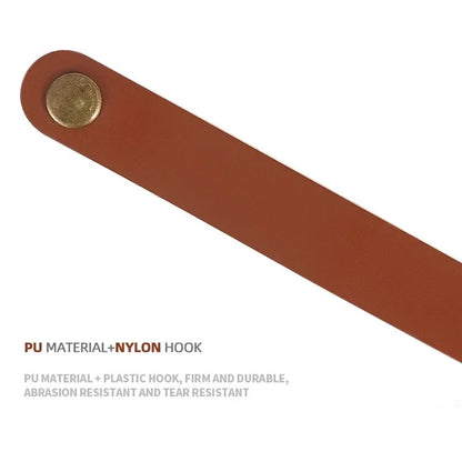 AOTU 4Pcs PU Leather Strap S-Shape Plastic Hooks for Outdoor Camping Hanging Pots Pans