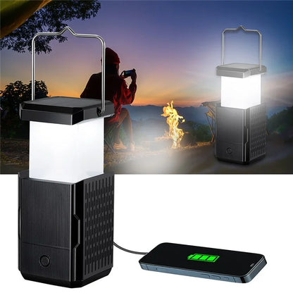 HY-236TD Portable Outdoor Solar Hand Crank Camping Light 2000mAh Power Bank