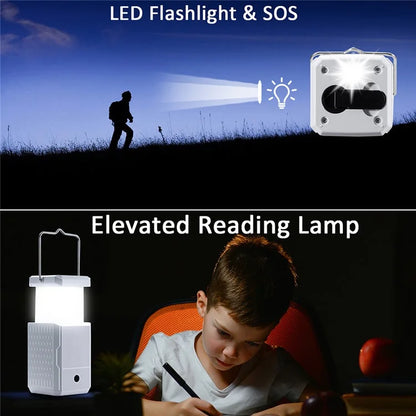 HY-236TD Portable Outdoor Solar Hand Crank Camping Light 2000mAh Power Bank