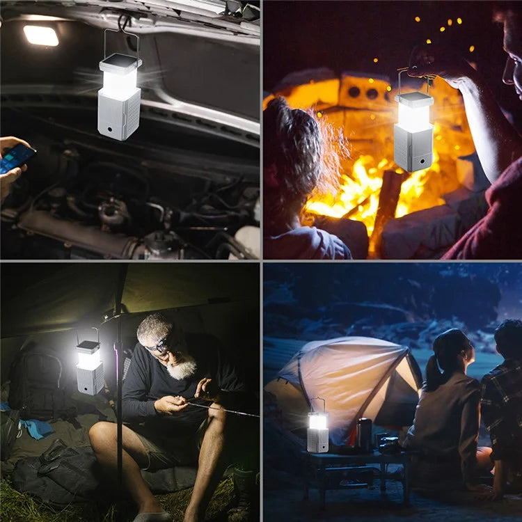 HY-236TD Portable Outdoor Solar Hand Crank Camping Light 2000mAh Power Bank