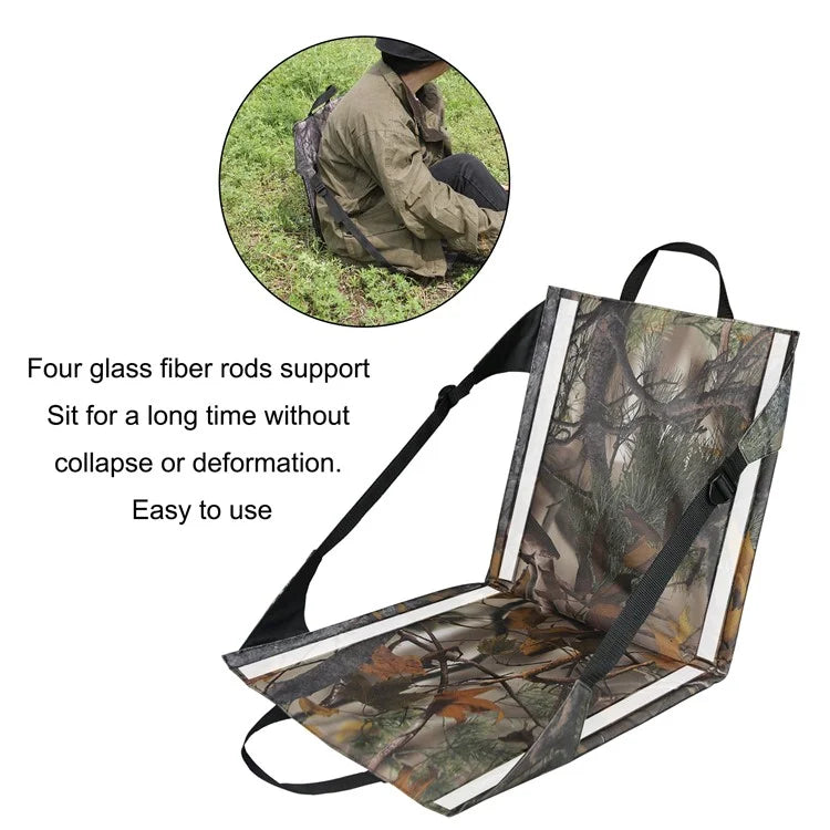 847108 Outdoor Camping Fishing Leaves Pattern Folding Chair with Wide Fiberglass Rod