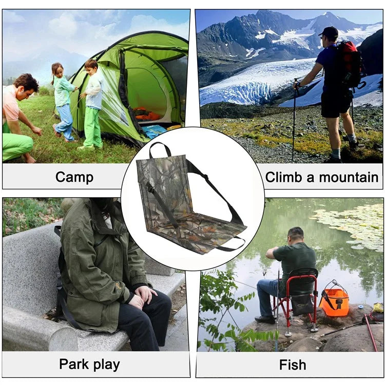 847108 Outdoor Camping Fishing Leaves Pattern Folding Chair with Wide Fiberglass Rod