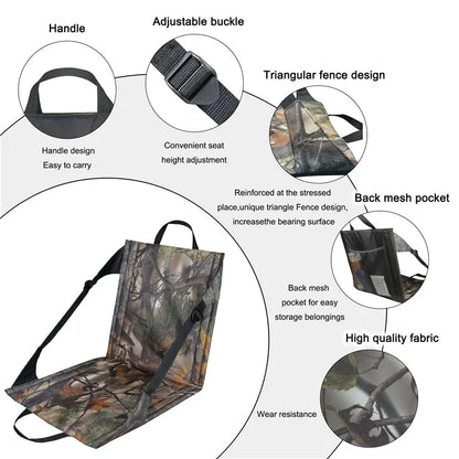 847108 Outdoor Camping Fishing Leaves Pattern Folding Chair with Wide Fiberglass Rod