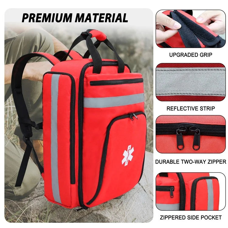 36x20x44cm Oxford Cloth Rescue Backpack Emergency Medical Shoulders Bag