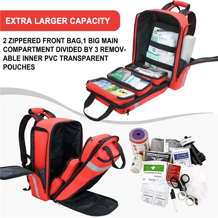 36x20x44cm Oxford Cloth Rescue Backpack Emergency Medical Shoulders Bag
