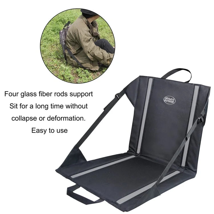 MYDAYS OUTDOOR 43x43cm Portable Backrest Cushion Folding Chair Outdoor Camping Seat Mat