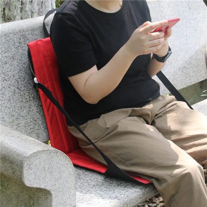 MYDAYS OUTDOOR 43x43cm Portable Backrest Cushion Folding Chair Outdoor Camping Seat Mat