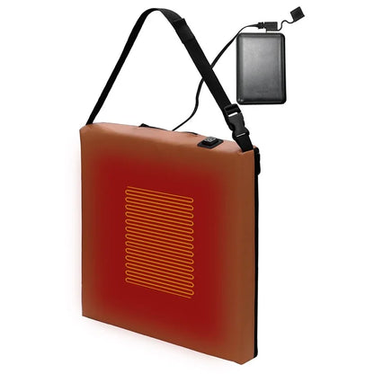 Portable Outdoor Stadium Electric Heating Seat Mat Winter Leather+Cotton Seat Cushion