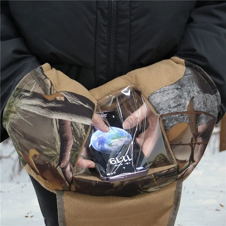 MYDAYS OUTDOOR 850908 47x27cm Camouflage Hand Muff with Clear Window for Winter Hunting