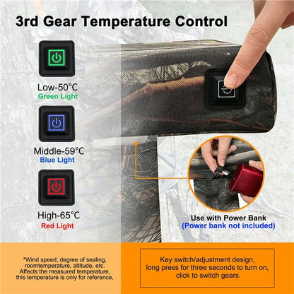 Outdoor Camping Hunting Electric Heating Chair 600D Oxford Cloth+EPE Tree Mount Seat Cushion, 46x31x59cm
