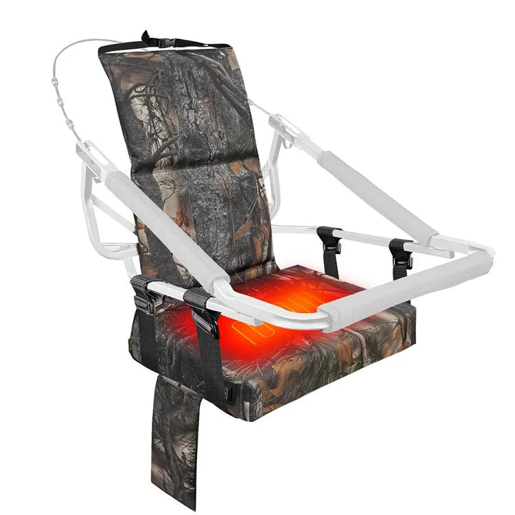 Outdoor Camping Hunting Electric Heating Chair 600D Oxford Cloth+EPE Tree Mount Seat Cushion, 46x31x59cm