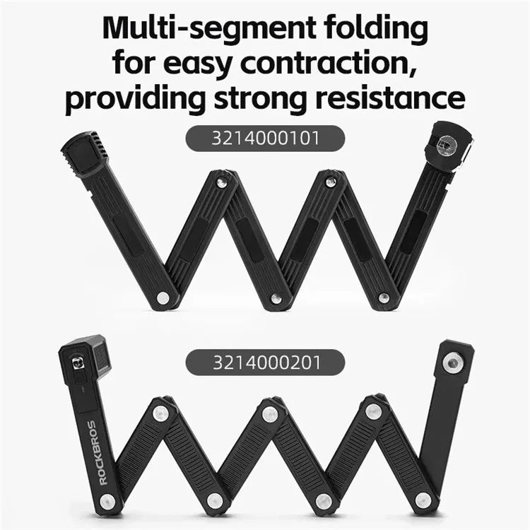ROCKBROS LKXR2010 Bike Lock Anti-Theft Folding Bike Code Lock for ebike Bike Scooter