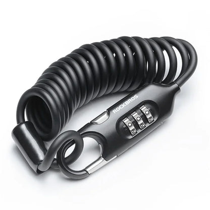 ROCKBROS PL3002 Spring Cord Motorcycle Helmet Bicycle Code Lock Anti-theft Steel Wire Password Lock