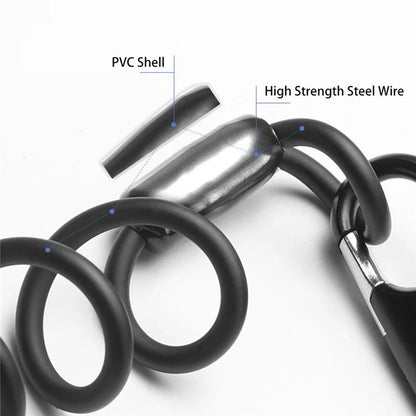 ROCKBROS PL3002 Spring Cord Motorcycle Helmet Bicycle Code Lock Anti-theft Steel Wire Password Lock