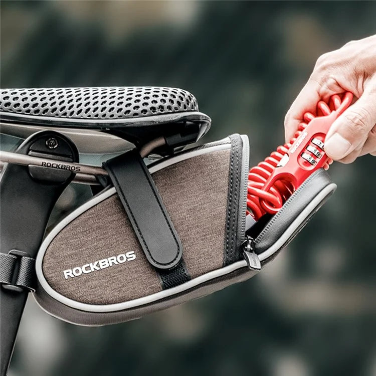 ROCKBROS PL3002 Spring Cord Motorcycle Helmet Bicycle Code Lock Anti-theft Steel Wire Password Lock