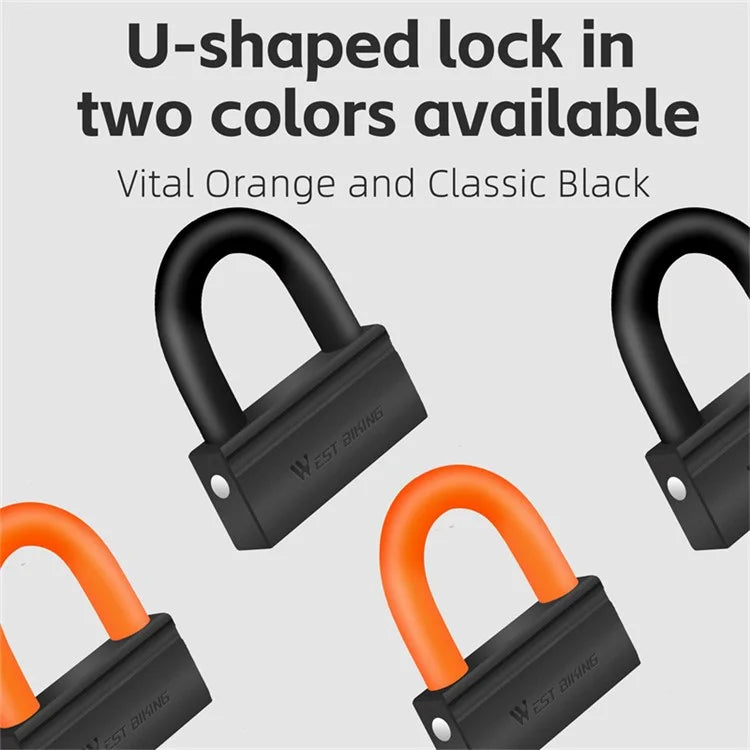 WEST BIKING YP0705092 Anti-Theft Bicycle Lock Bike Motorcycle Alloy Steel Chain + U-shape Lock