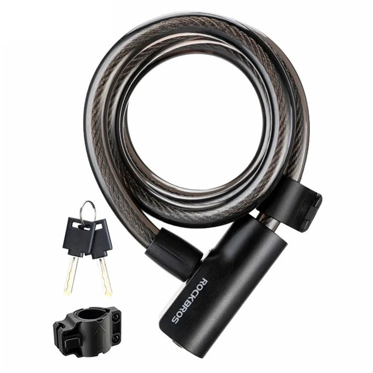 ROCKBROS 511 Steel Cable Bicycle Lock Anti-Theft MTB Road Bike Loop Lock Portable Riding Lock for E-Bike, Glass Door