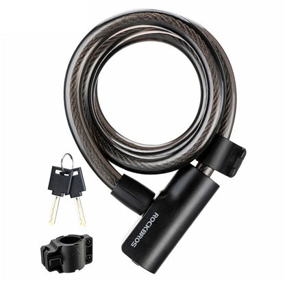 ROCKBROS 511 Steel Cable Bicycle Lock Anti-Theft MTB Road Bike Loop Lock Portable Riding Lock for E-Bike, Glass Door