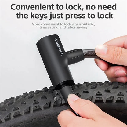 ROCKBROS 511 Steel Cable Bicycle Lock Anti-Theft MTB Road Bike Loop Lock Portable Riding Lock for E-Bike, Glass Door