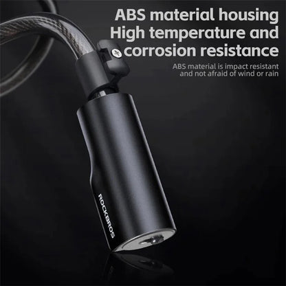 ROCKBROS 511 Steel Cable Bicycle Lock Anti-Theft MTB Road Bike Loop Lock Portable Riding Lock for E-Bike, Glass Door