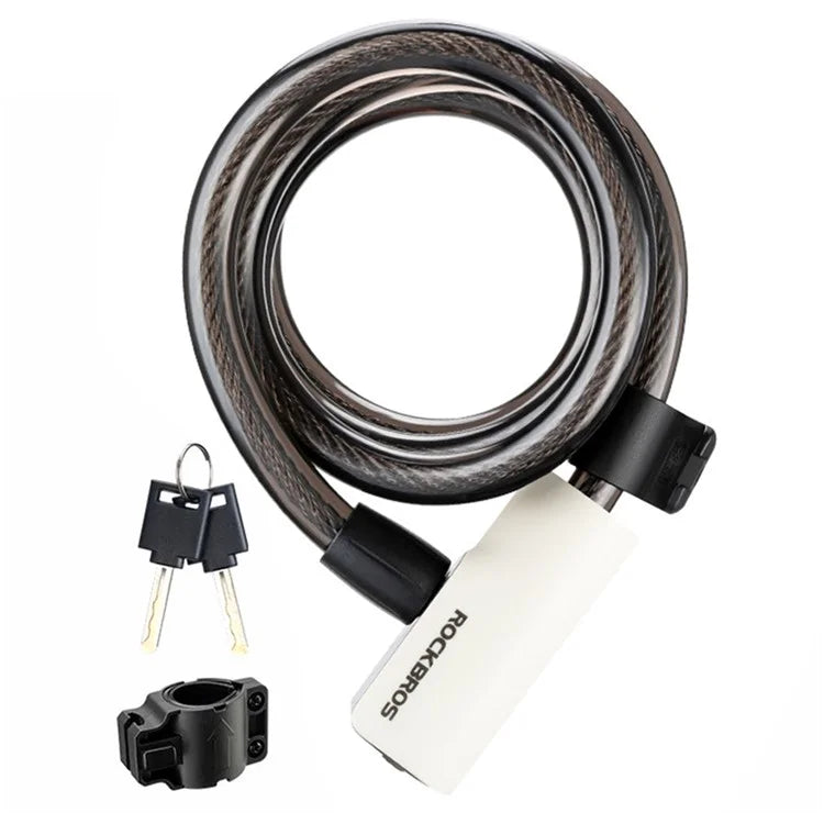 ROCKBROS 511 Steel Cable Bicycle Lock Anti-Theft MTB Road Bike Loop Lock Portable Riding Lock for E-Bike, Glass Door