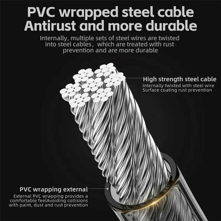 ROCKBROS 511 Steel Cable Bicycle Lock Anti-Theft MTB Road Bike Loop Lock Portable Riding Lock for E-Bike, Glass Door