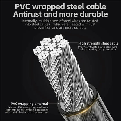 ROCKBROS 511 Steel Cable Bicycle Lock Anti-Theft MTB Road Bike Loop Lock Portable Riding Lock for E-Bike, Glass Door