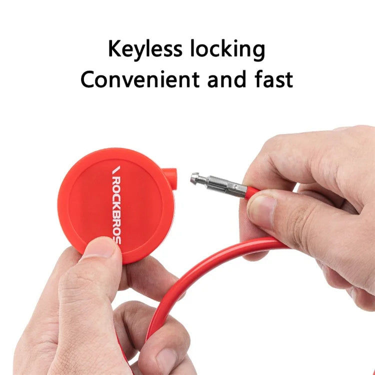 ROCKBROS WL158 Bike Cable Lock Anti Theft Security Bicycle Lock with 2 Keys for Road Bike MTB Scooter