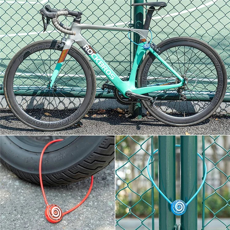 ROCKBROS WL158 Bike Cable Lock Anti Theft Security Bicycle Lock with 2 Keys for Road Bike MTB Scooter