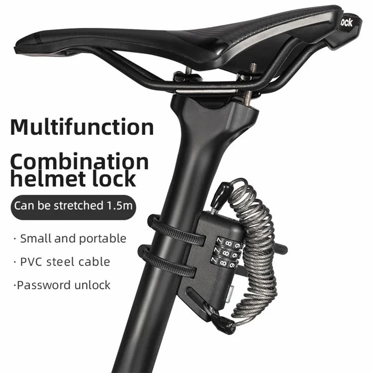 ROCKBROS 907 Motorcycle Helmet Lock Bike Cable Lock for Strollers, Luggage