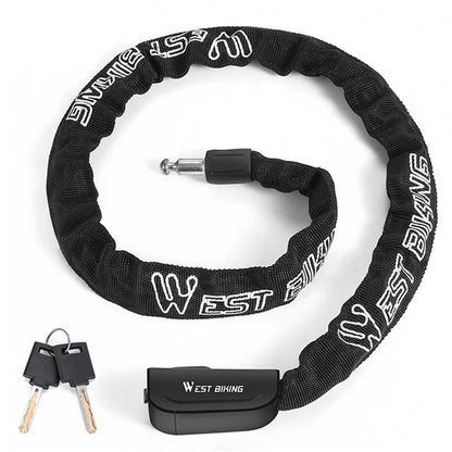 WEST BIKING YP0705097 Bike Chain Lock Anti Theft Bicycle Security Chain Lock