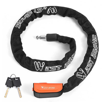 WEST BIKING YP0705097 Bike Chain Lock Anti Theft Bicycle Security Chain Lock